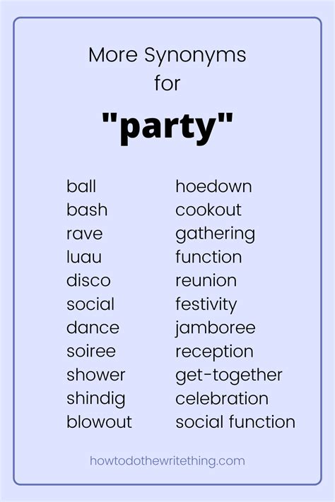 synonym to party